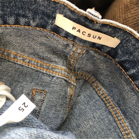 Pacsun High Waisted Distressed Wide Leg Jeans - Picture 7 of 7